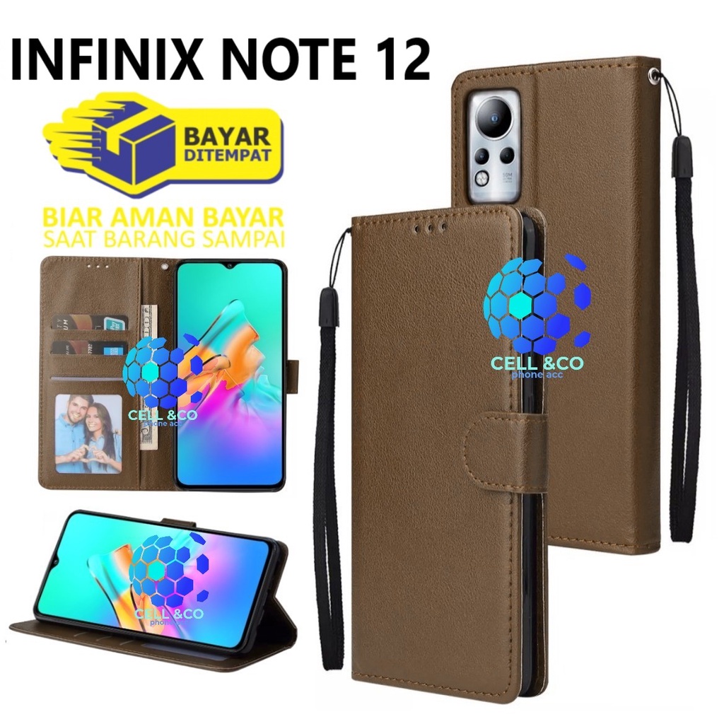 INFINIX NOTE 12 CASE FLIP LEATHER WALLET PREMIUM FLIP CASE BUKA TUTUP KESING HP CASING FLIP CASE WALLET INFINIX NOTE 12