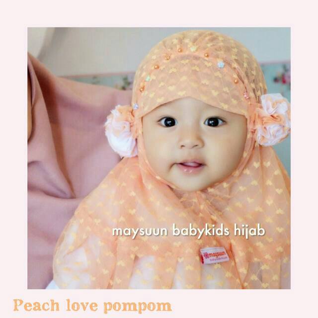 Jilbab bayi hijab baby pompom maysuun baby kids hijab