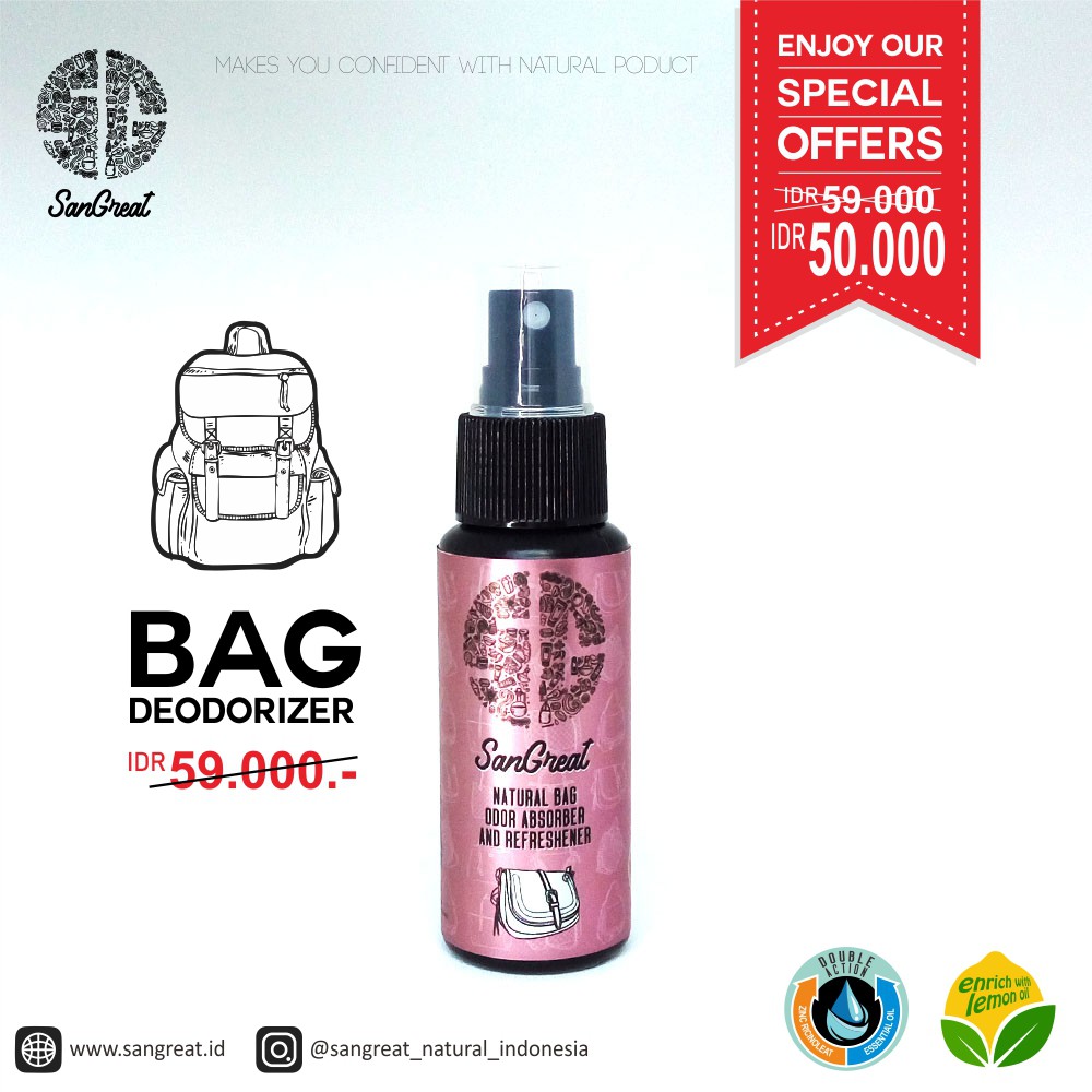 Bag deodorizer Pewangi parfum penghilang bau tas dompet refreshener dari SanGreat