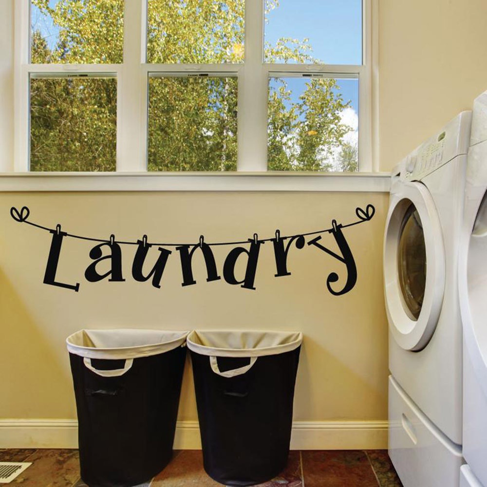 Stiker Dinding Laundry Jemuran Desain Dinding Vinyl Stiker Dinding Decal Dekorasi Kamar Rumah