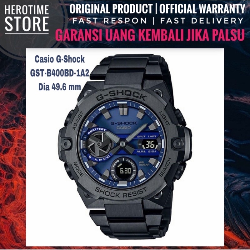 Jam Tangan Pria Casio G-Shock GST-B400BD-1A2 GST-B400 Navy Black Garansi Resmi ORIGINAL