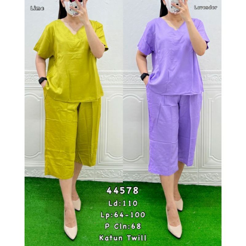 Setelan wanita katun twill 1476