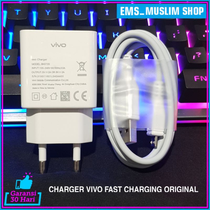 Charger Vivo Fast Charging Y20s ORIGINAL 100% Kabel Data Micro USB 5V 2A