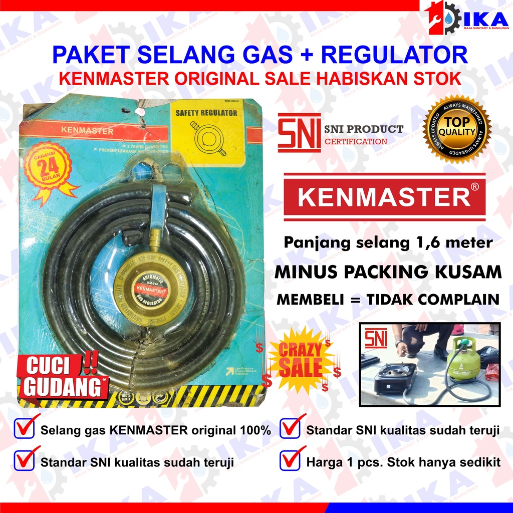 CRAZY SALE | OBRAL CUCI GUDANG Selang Gas Kenmaster Paket + Regulator