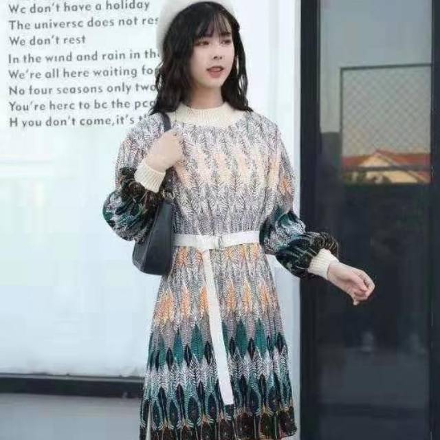 Tunik  Bangkok kombinasi plisket