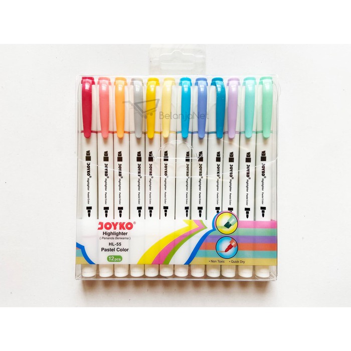 Highlighter | Penanda Joyko Warna Pastel 1 Set 12 Color HL-55