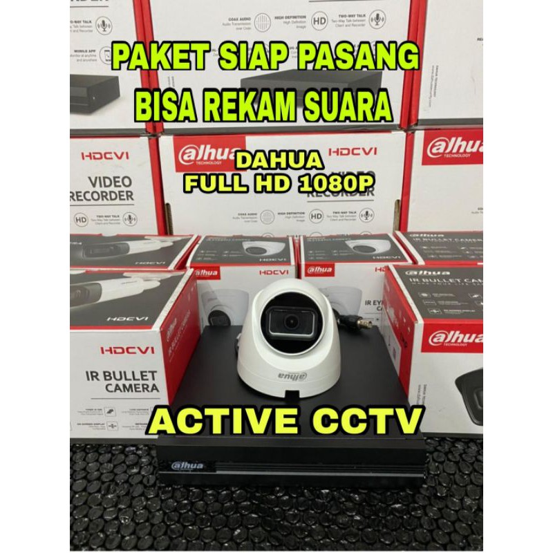 paket camera cctv 1 kamera dahua 2mp audio built in mic 1080p 8 channel ch bisa rekam