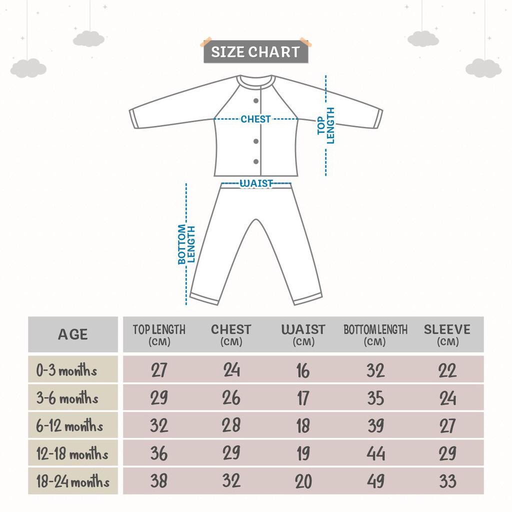 LITTLE ME BABY BUTTON SET LONG SLEEVE SETELAN BAJU PANJANG CELANA PANJANG BAJU BAYI BAJU ANAK