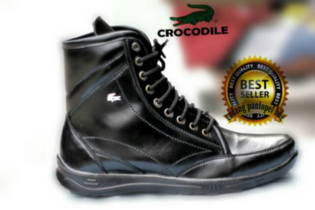 SEPATUPRIA CROCODILE Formal Kerja Kantor SEMI BOOTS Pria Kulit SWEDIAN Men Leather Shoes MENS hitam