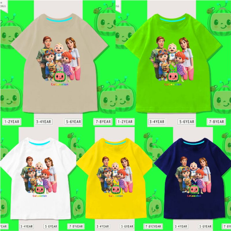 KAOS ANAK COCOMELON LAKI-LAKI&amp;PEREMPUAN/COTTON 24S ANTIBAKTERIAL