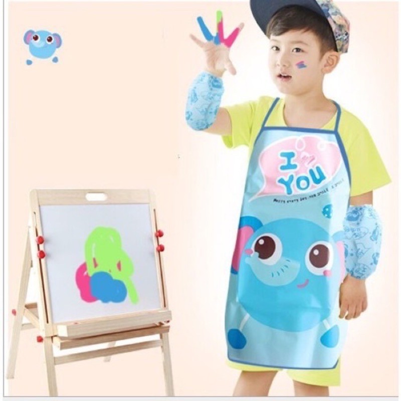 Celemek Masak Melukis Anak - Kids Cooking Apron - Celemek Anak Plastik Tahan Air - Apron Anak