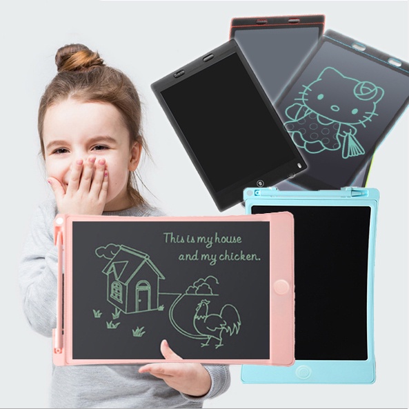 papan tulis gambar hapus anak tablet anak magic board digital LCD drawing writing color board layar 8.5&quot; pen Display Screen Lock Function