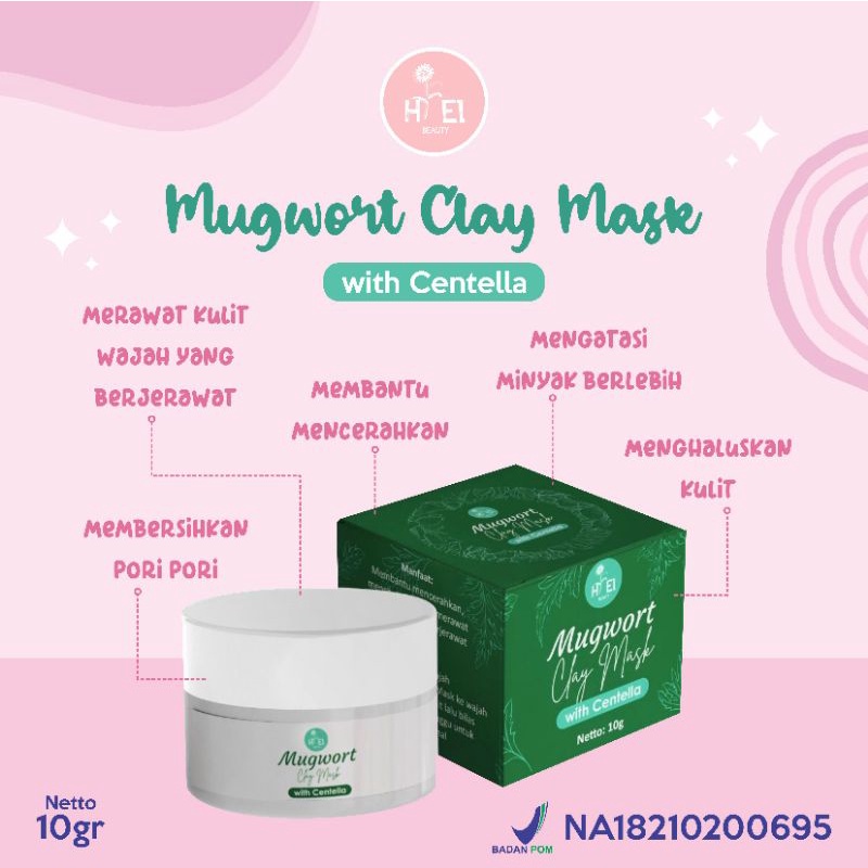 MUGWORT CLAY MASK BY HIEL BEAUTY MASKER MUGWORT CLAY HIEL BEAUTY CLAY MASK MUGWORT MASKER ORGANIK