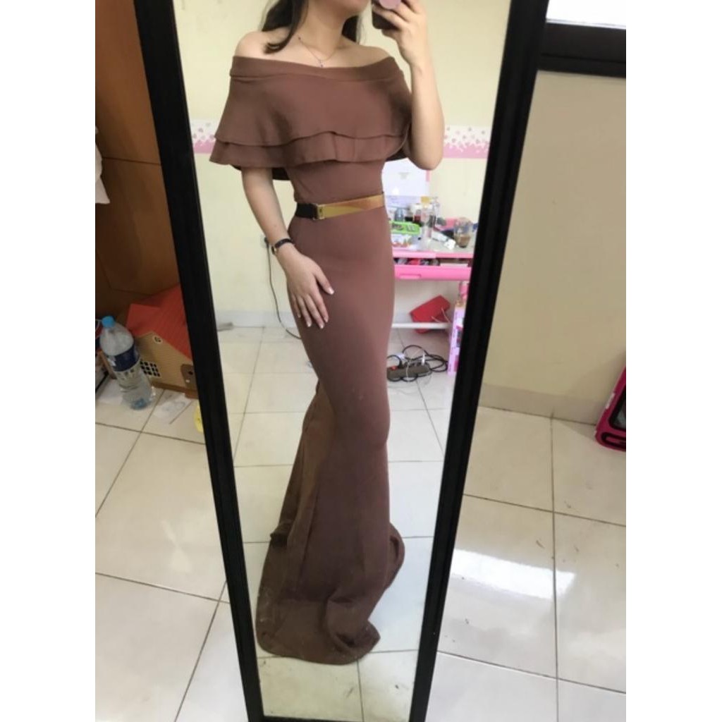 Jessicacollectionn 731/727L# long dress pesta mewah / baju scuba duyung / longdress fashion import / gaun pesta scuba +FREE BELT BESI