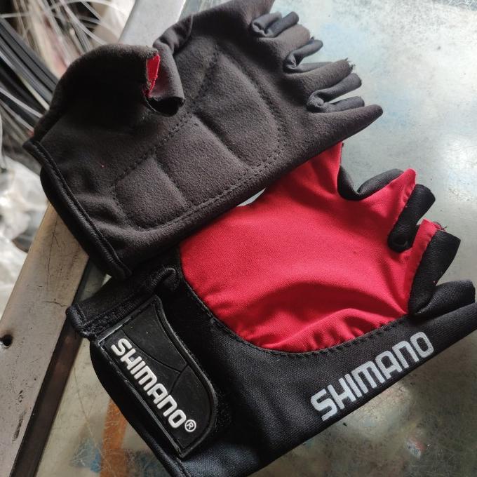Terbaik Sarung Tangan Sepeda Shimano (Real Pic) Tangan Dewasa Merah Terbaik