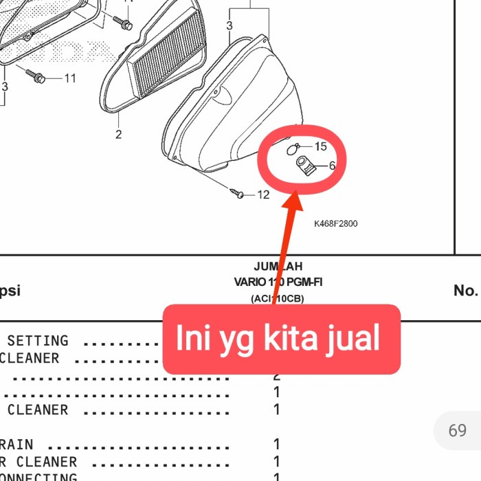 PLUG AIR CLEANER DRAIN HONDA SCOOPY FI SCOOPY ESP K16 K93 K2F. hitam kecil