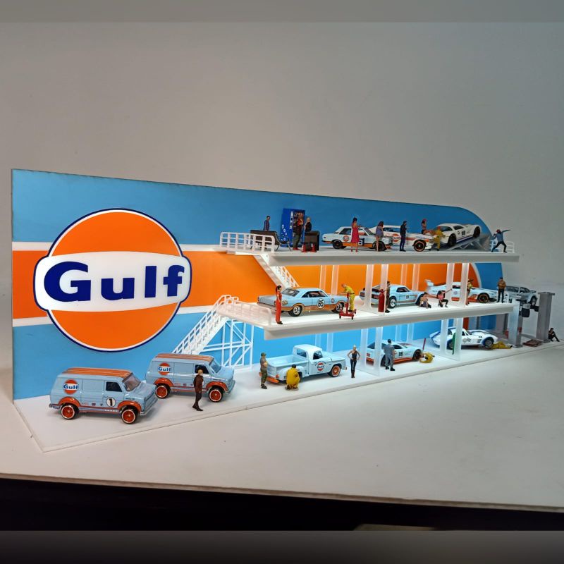 Rumah Diecast/diorama Gulf acrylic skala 64