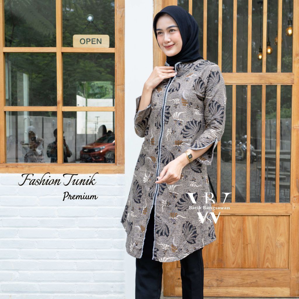 TUNIK BATIK MODERN Tunik Batik Wanta M L XL XXL JUMBO REsliting Depan Busui