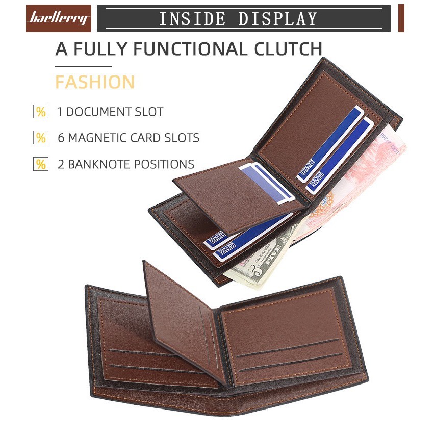 BAELLERRY DR038 Dompet Pria Bahan Kulit PU Leather Premium WATCHKITE WKOS