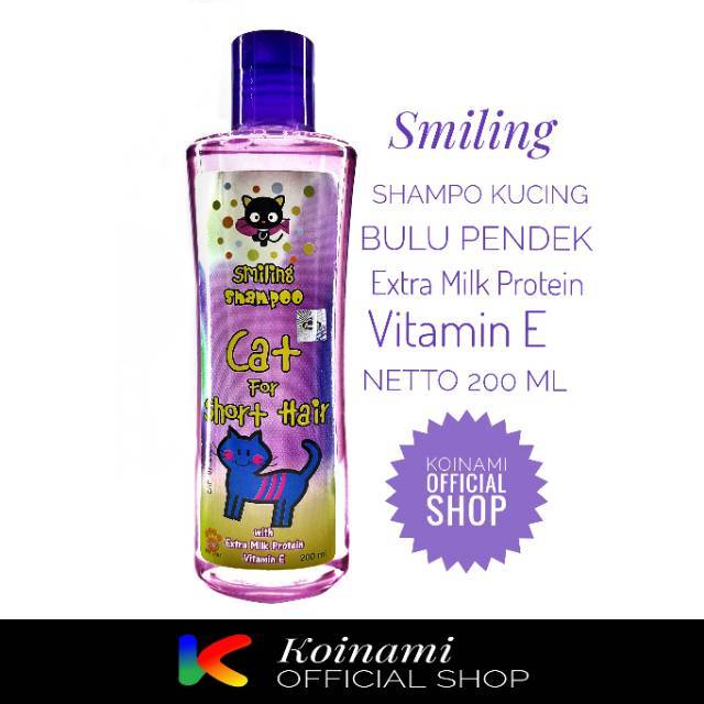 SMILLING FOR SHORT HAIR 200ml UNGU / raid all / shampo kucing bulu pendek / cat / hewan / pet