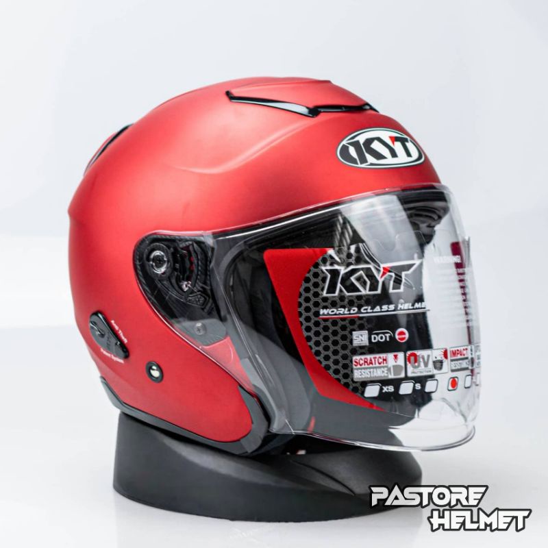 Helm KYT Kyoto R Red Doff / Kyoto Merah Doff / Half Face Original KYT