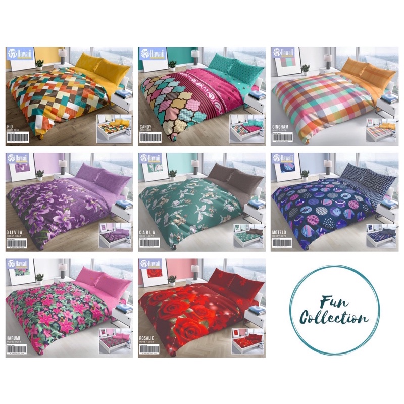 HAWAII Bedcover + Sprei 180x200 Candy Rio Bella Gingham Carla Motelo - King 180 BC Hawai