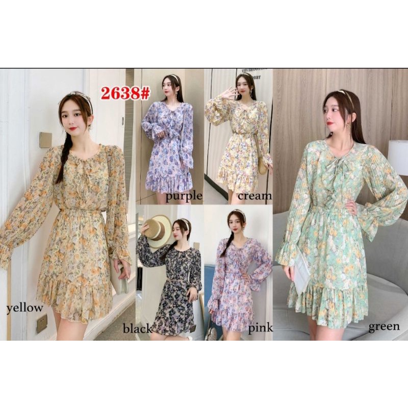 VN SUMMER SET / ONE SET PANTAI / KOREAN BEACH WEAR SET MOTIF VINTAGE PLISKET PLEATED SLEEVE FLOWER DRESS