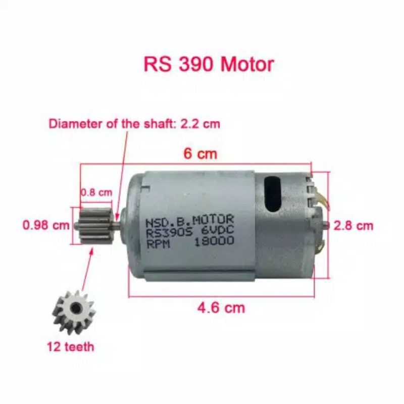Dinamo 390 (Kecil) Dinamo 12volt SPAREPART untuk Mobil Motor Mainan Aki