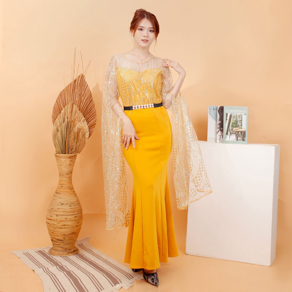 kathryn collection # 4874 , LONG DRES BAHAN SCUBA KOMBINASI TILE SUGAR CANDY FREE BELT MUTIARA