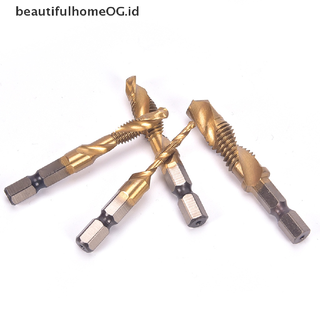 Mata Bor Hex Shank M3-M10 Bahan Titanium Plated HSS Bits