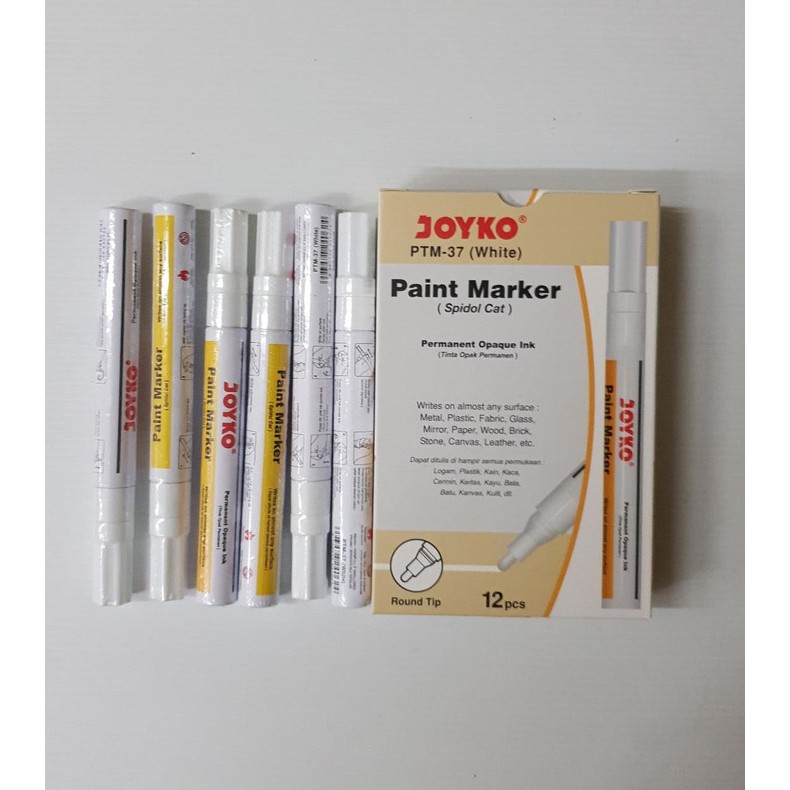 

SPIDOL PERMANEN JOYKO PTM-37 WHITE | PAINT MARKER | STATIONERY | ATK
