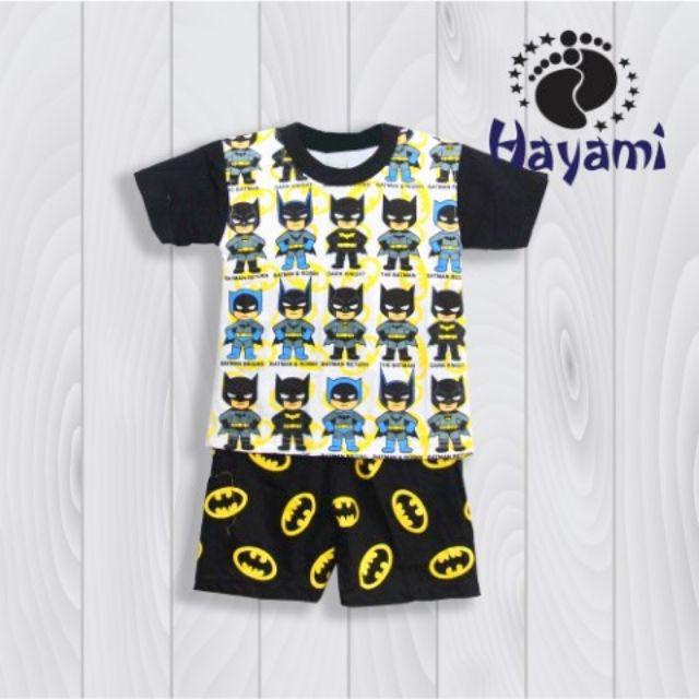 Setelan Baju Kaos Anak Umur 1 - 11 Tahun Superhero Spiderman Captain America Batman Doraemon Murah