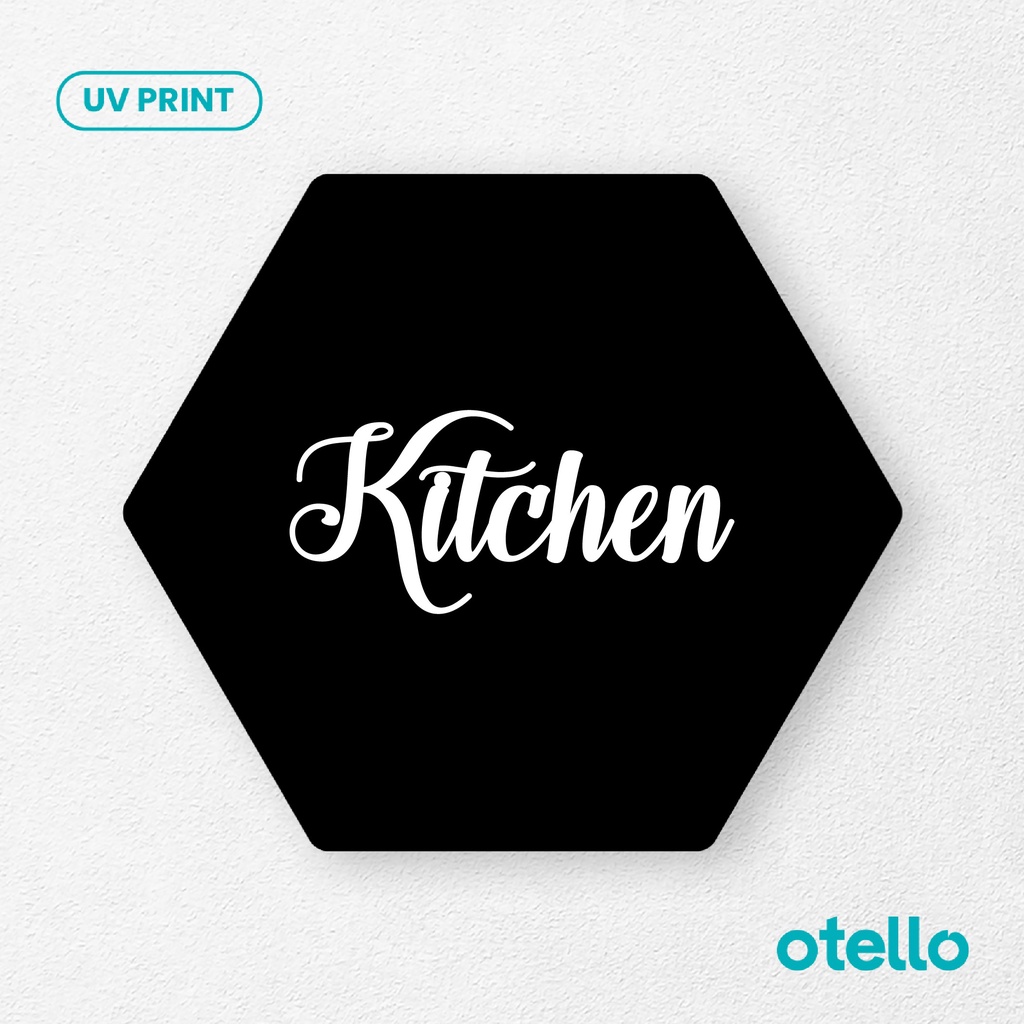 Kitchen Sign Board Akrilik Tempel Signage Dinding Sticker Papan Acrylic Restoran Dinding Petunjuk Toko Cafe