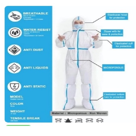 Annythings Baju APD [ alat pelindung diri ] list biru apd covid apd sars apd APD MEDIS| HAZMAT | COV