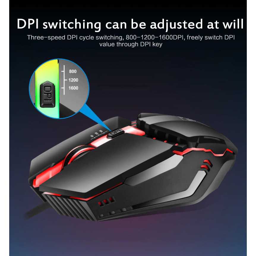 Centechia Mouse Gaming LED RGB 1600 DPI - K3 ( Al-Yusi )