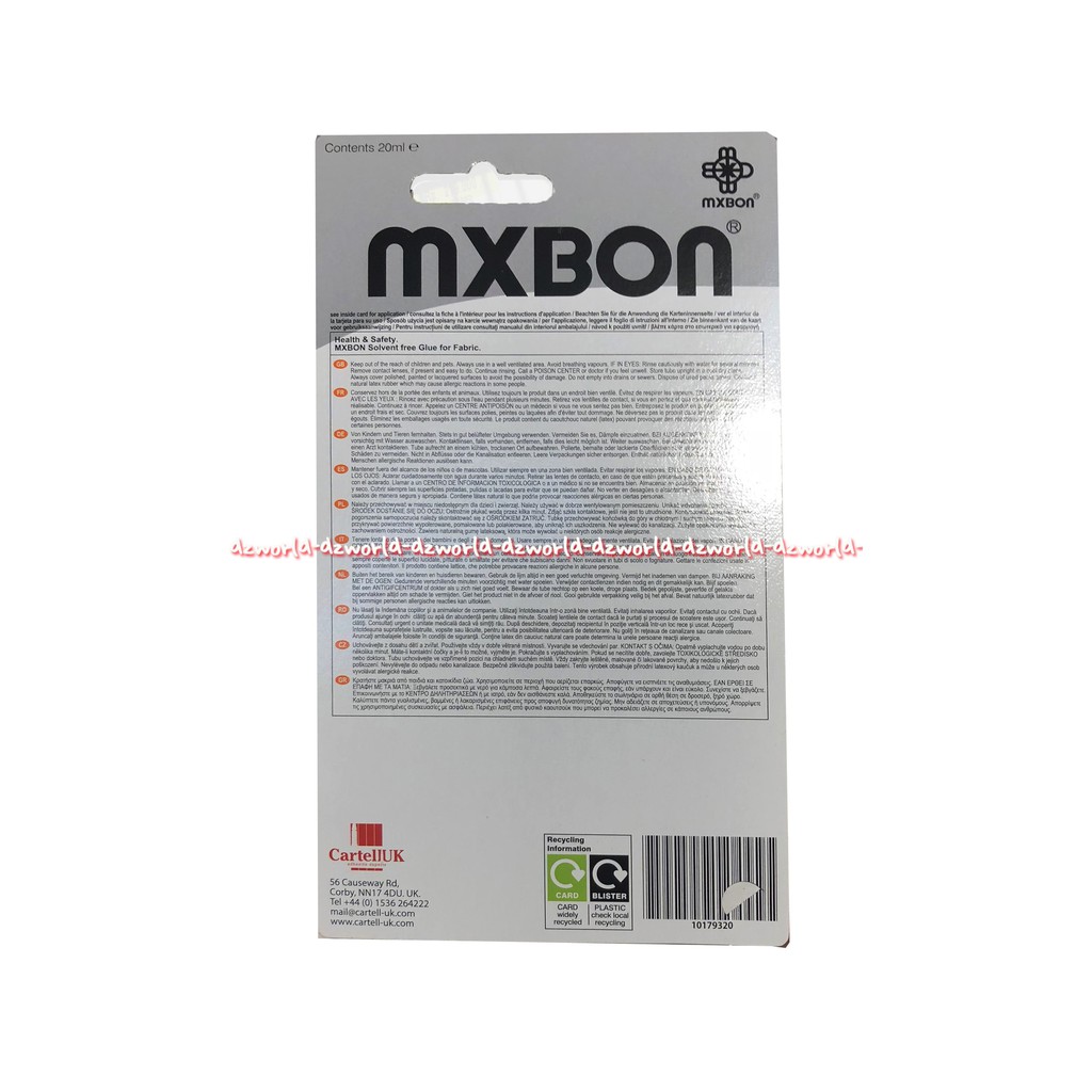 Mxbon Solvent Free Glue Fabric Dries Clear 50ml Lem Kain Mx Bon