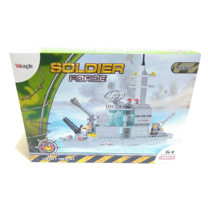 Mainan anak Lego Bricks Soldier Force Battle Ship / Kapal Perang Murah
