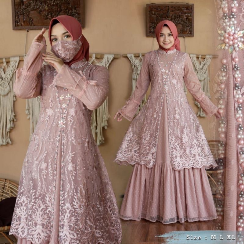 COD Kebaya Gamia Modern - Gamis Rianti - Dress kondangan - Gamis Pesta - Gamis modern - Kebaya Gamis Modern