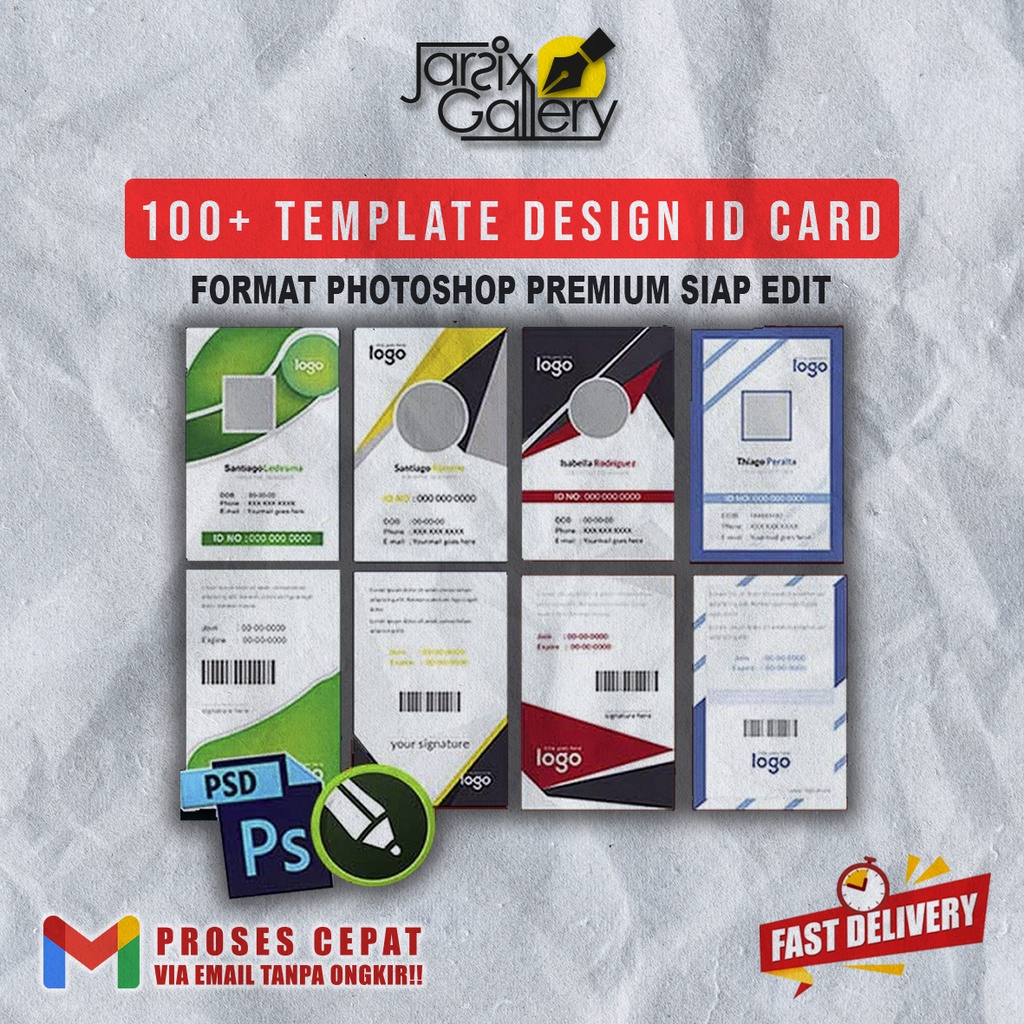 Jual 100+ Template Design ID CARD / NAME TAG Format Psd Photoshop ...