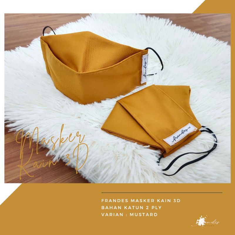 Masker Kain 3D Frandes - Warna MUSTARD