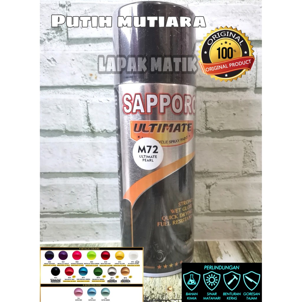 Pilok Sapporo Ultimate Pearl White M72 Putih Mutiara  400ML