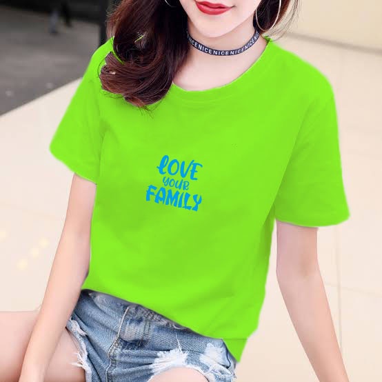 YOURSTYLE1119 - KAOS LOVE YOUR FAMILY BAJU KAOS WANITA DISTRO UNISEX OVERSIZE JUMBO KEKINIAN TERLARI