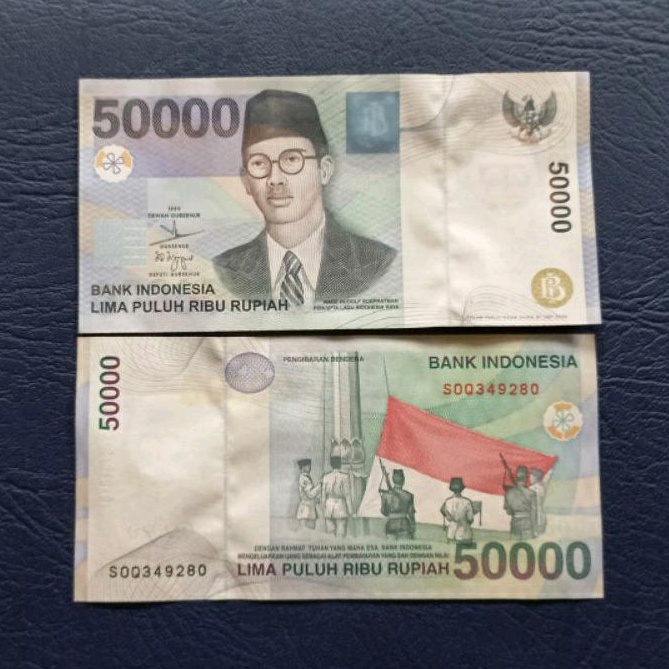 Uang kuno kertas Rp. 50000 Wage Rudolf Soepratman tahun 1999