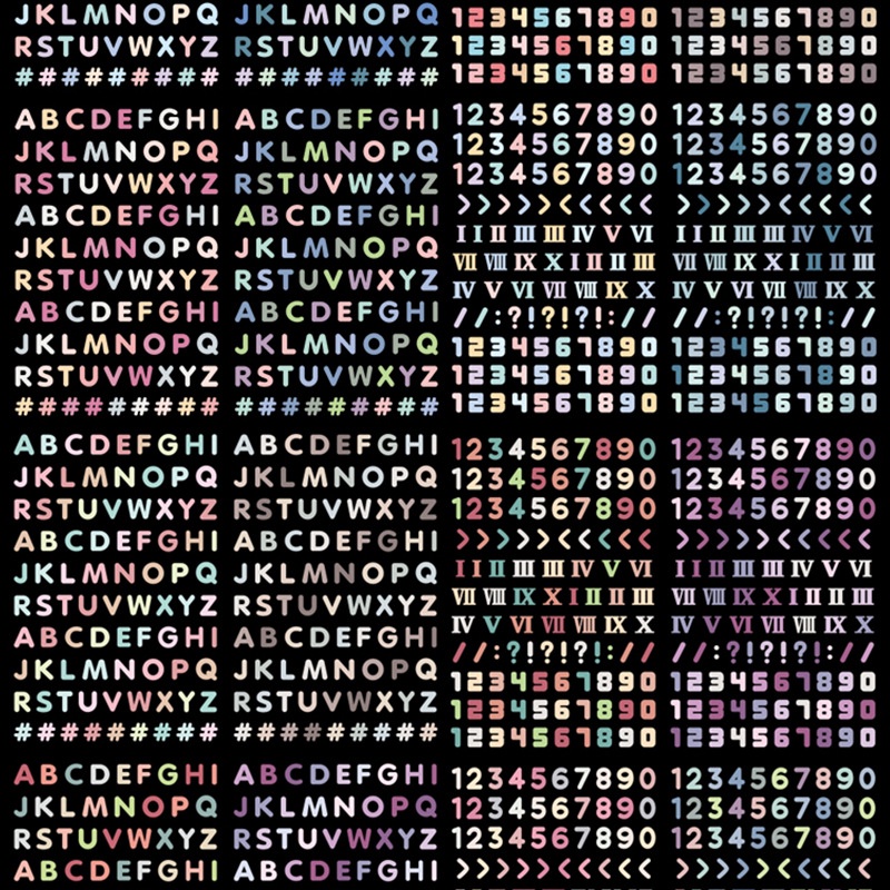 Korea warna digital Bahasa Inggris alphabet stiker truk mini dekoratif karakter haoshou akun bahan K