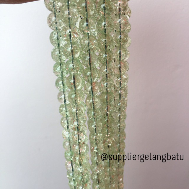 semi stone rutilated kuarsa quartz hijau 10mm green gelang kalung beads supplier aksesoris craft