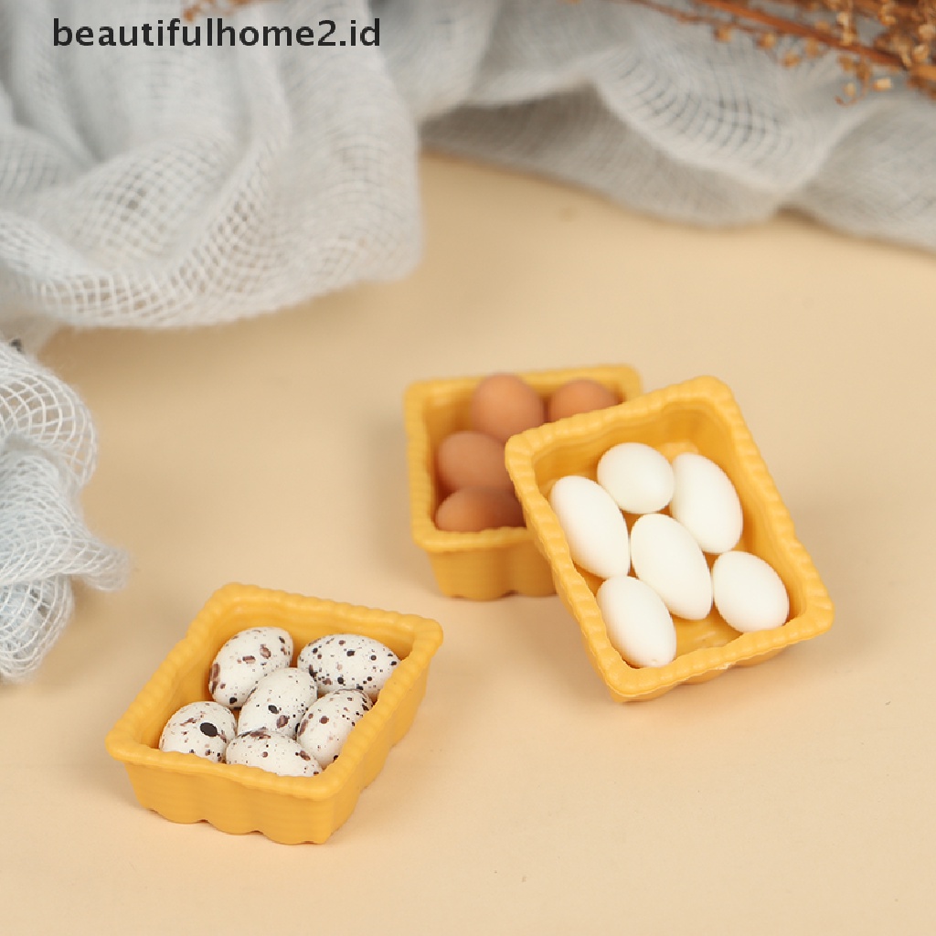 (Beautifulhome2.Id) Mainan Miniatur Telur Skala 1: 12 Untuk Aksesoris Dapur Rumah Boneka