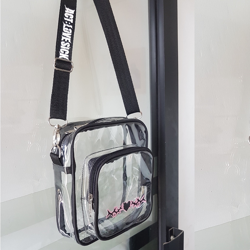 TAS TXT CLEAR CROSS BAG UNOFFICIAL / TAS SELEMPANG TXT PVC TRANSPARAN