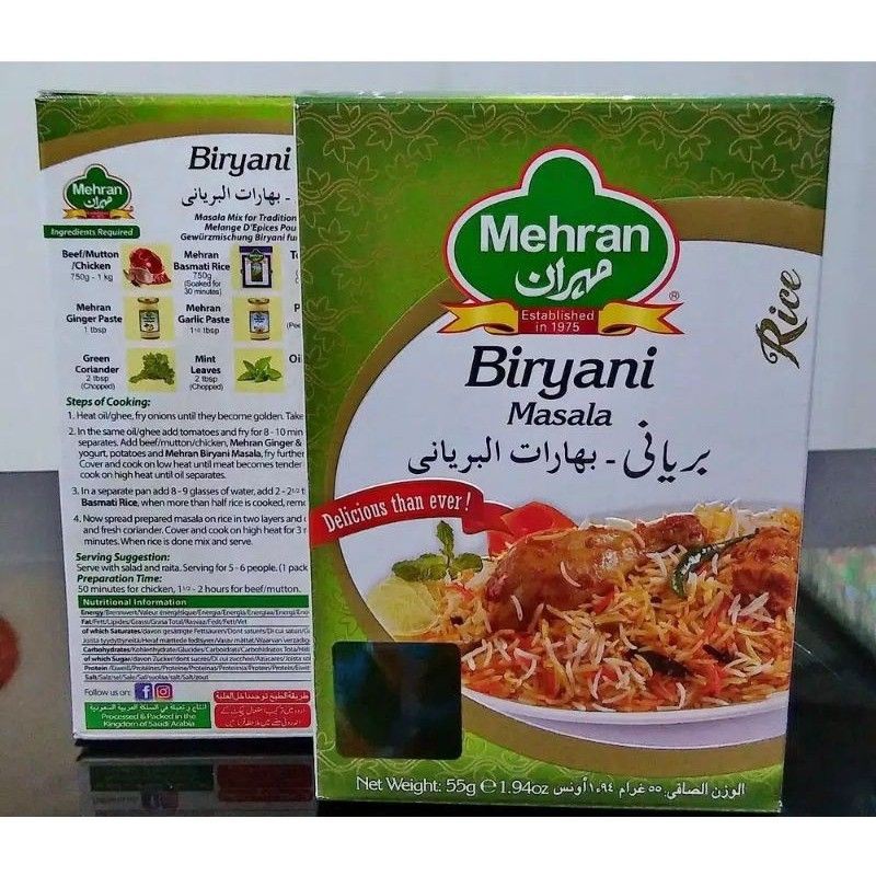 BRIYANI MEHRAN BIRYANI MASALA Bumbu Nasi Briyani Mehran Biryani original Nomor Satu Dunia Briyani sp