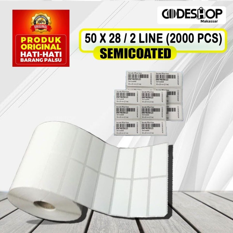 

Label Barcode Supermarket Semicoated 50 x 28 isi 2000pcs