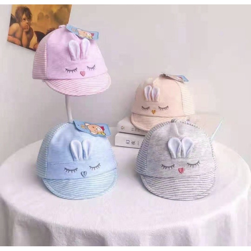 Topi Baseball Anak Bayi Laki Laki / Perempuan Kecil Lucu Warna Pastel-Rabbit